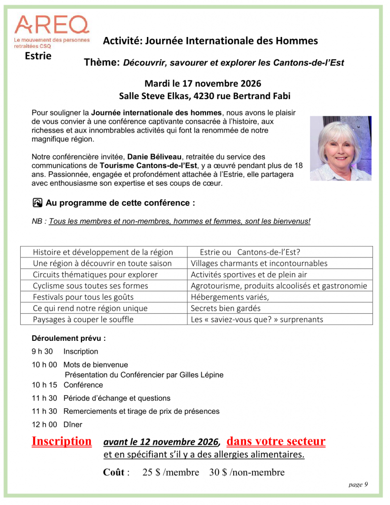 Journée Internationale des Hommes 2026 Activité : Journée Internationale des Hommes